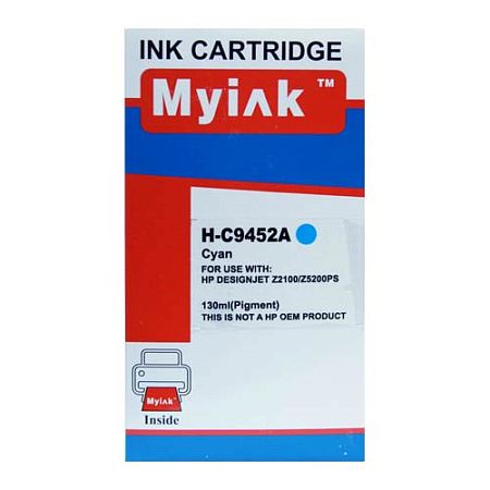 Картридж для ( 70) HP DesignJet Z2100/Z5200 C9452A Cyan (130ml, Dye) MyInk Картридж для ( 70) HP DesignJet Z2100/Z5200 C9452A Cyan (130ml, Dye) MyInk