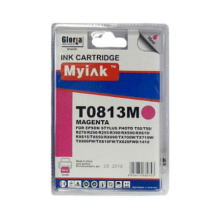 Картридж для (T0813/T0823) EPSON R270/390/RX590/TX700/1410 Magenta (16ml, Dye) MyInk 