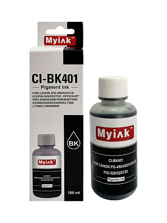 Чернила для CANON PG-450/425/510/512/PGI-520/525/725 (100мл,Pigment,black) CI-BK401 EverBrite™ MyInk Чернила для CANON PG-450/425/510/512/PGI-520/525/725 (100мл,Pigment,black) CI-BK401 EverBrite™ MyInk