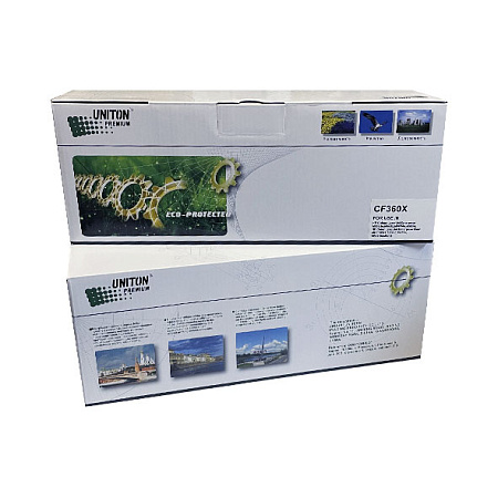 Картридж для HP Color LJ M552/ M553/M577 CF360X (508X) ч (12,K) UNITON Premium GREEN LINE (Eco Protected) 