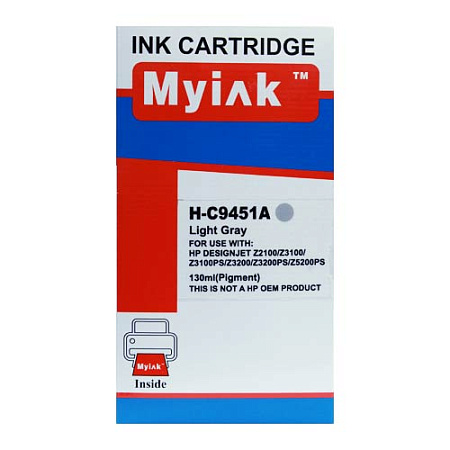 Картридж для ( 70) HP DesignJet Z2100/Z3100/Z3200 C9451A Light Grey (130ml, Dye) MyInk Картридж для ( 70) HP DesignJet Z2100/Z3100/Z3200 C9451A Light Grey (130ml, Dye) MyInk