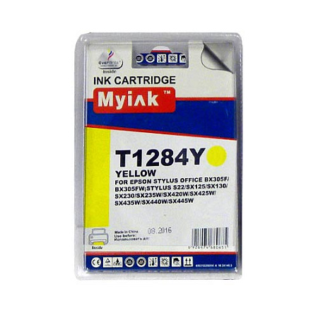 Картридж для (T1284) EPSON St S22/SX125/Office BX305 Yellow (7ml, Pigment) MyInk  SAL 