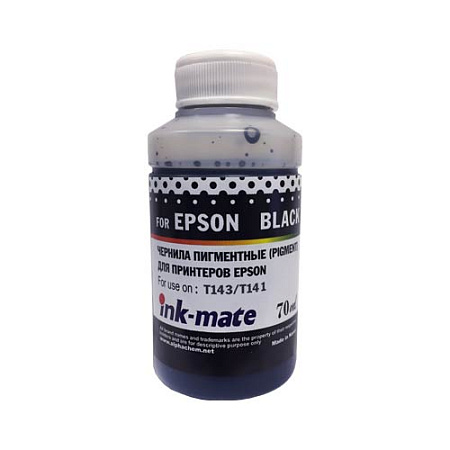 Чернила для EPSON (T143/T141)/ Expression Home XP-103/203/406 (70мл, black, Pigment) EIM-143PBk Ink-Mate 
