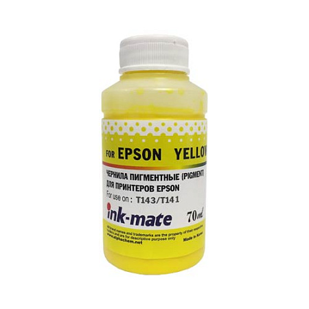 Чернила для EPSON (T143/T141) (70мл, yellow, Pigment) EIM-143PY Ink-Mate 