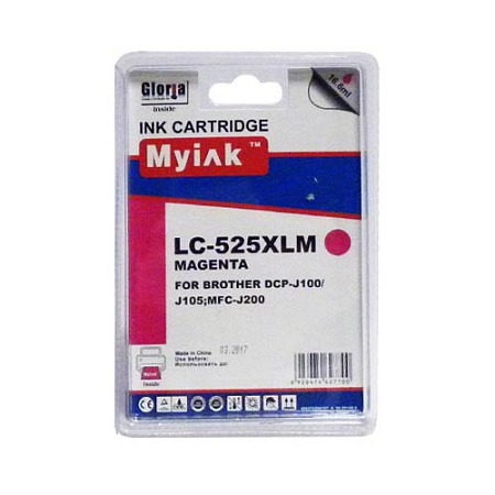 Картридж для Brother MFC-J200/DCP-J100/J105 (LC525XLM) Magenta (16,6ml, Dye)  MyInk SAL 