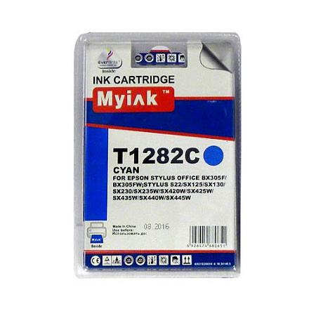 Картридж для (T1282) EPSON St S22/SX125/Office BX305 Cyan (7ml, Pigment) MyInk SAL 