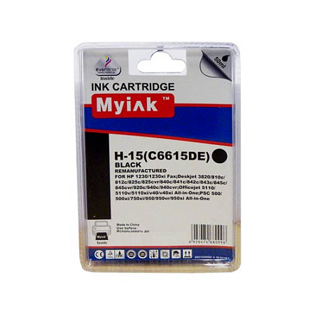 Картридж для ( 15) HP DJ 810C/840С/940  C6615DE (восстановленный) Black MyInk  SAL 