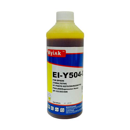 Чернила для EPSON (T0814/T0824/T0804) St Photo T10/T50/P50/R200/R270/RX590 (1л,yellow Dye) EI-Y504-D Gloria™ MyInk 