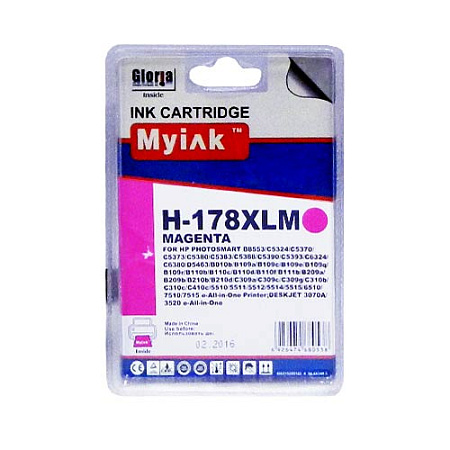 Картридж для (178 XL) HP PhotoSmart D5463  CB324  Magenta (14,6ml, Dye) MyInk  SAL 