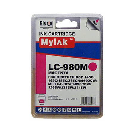 Картридж для Brother DCP-145C/6690CW/MFC-250C (LC980M) Magenta (18ml, Dye)  MyInk  SAL 