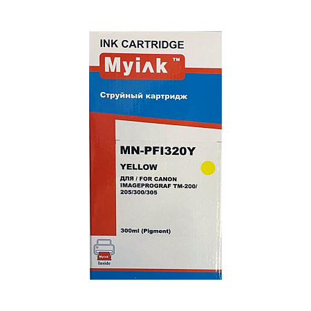 Картридж для CANON  PFI-320Y TM-200/205/300/305 Yellow (300ml, Pigment) MyInk 