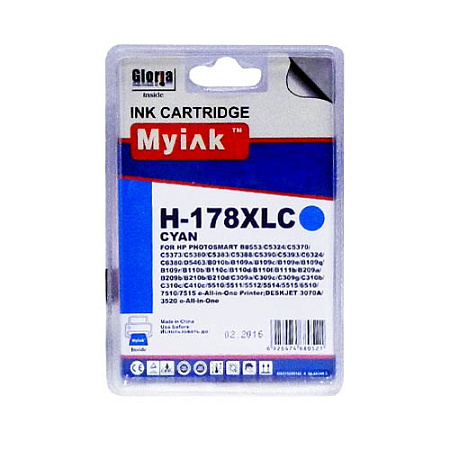 Картридж для (178 XL) HP PhotoSmart D5463  CB323 Cyan (14,6ml, Dye) MyInk SAL 