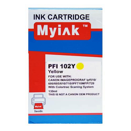 Картридж для CANON  PFI-102Y IPF 500/600/700 желт (130ml, Dye) MyInk  SAL 