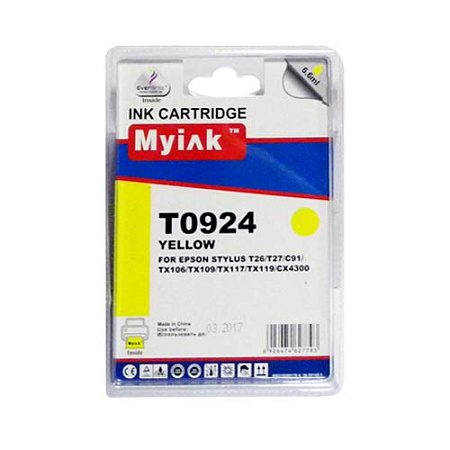 Картридж для (T0924) EPSON St C91/CX4300 Yellow (6,6ml, Pigment) MyInk  SAL 