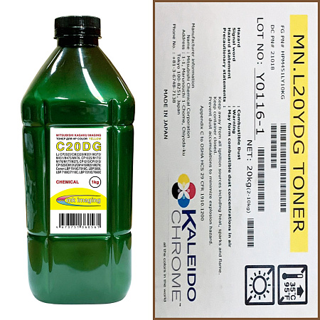Тонер для HP Color Универсал тип C20DG (фл,1кг,желт,glossy,Chemical MKI) Green Line 