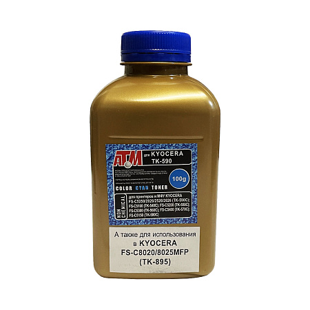 Тонер для KYOCERA FS-C2026MFP/C8020/C5150DN ( TK-590/580/895) (фл,100,синий,5К,NonChem,MITSUBISHI) Gold ATM Тонер для KYOCERA FS-C2026MFP/C8020/C5150DN ( TK-590/580/895) (фл,100,синий,5К,NonChem,MITSUBISHI) Gold ATM