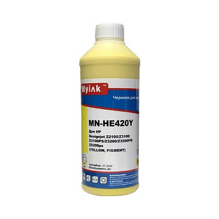 Чернила для HP ( 70) C9454A Z2100, Z3100, Z3100PS, Z3200, Z3200PS, Z5200ps (1л,yellow, Pigment) HE420Y MyInk 