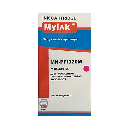 Картридж для CANON  PFI-320M TM-200/205/300/305 Magenta (300ml, Pigment) MyInk 