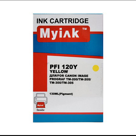 Картридж для CANON  PFI-120Y TM-200/205/300/305 Yellow (130ml, Pigment) MyInk 